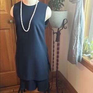 Theory Black Sleeveless A-Line Midi Dress